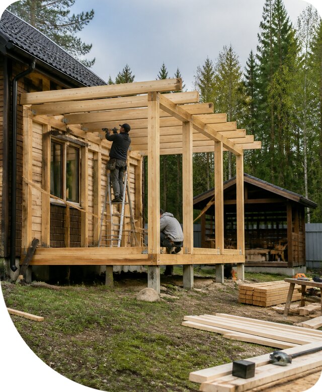 Строительство пристроек и построек на участке в Кунгуре